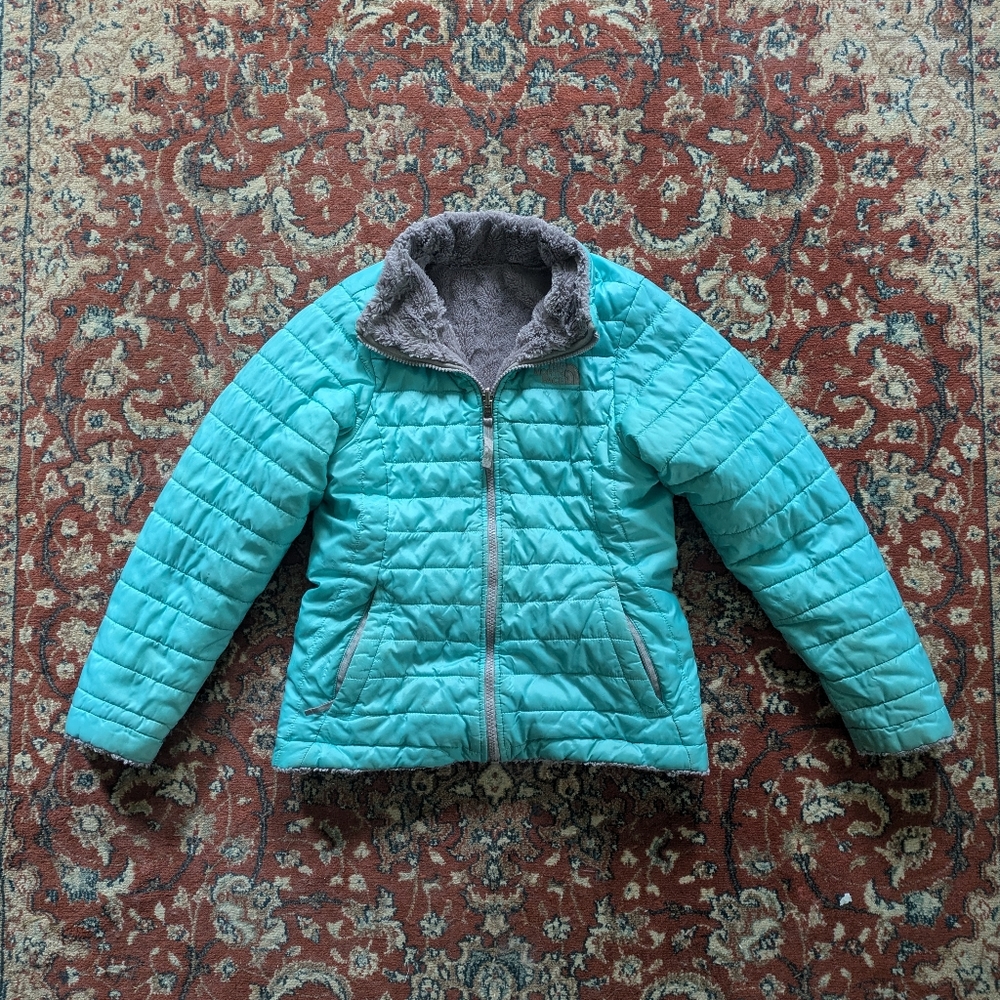 The North Face Mossbud Swirl Reversible Jacket Teal Medium (10/12)